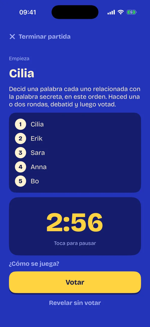 El debate con el orden de turno y un temporizador de tres minutos