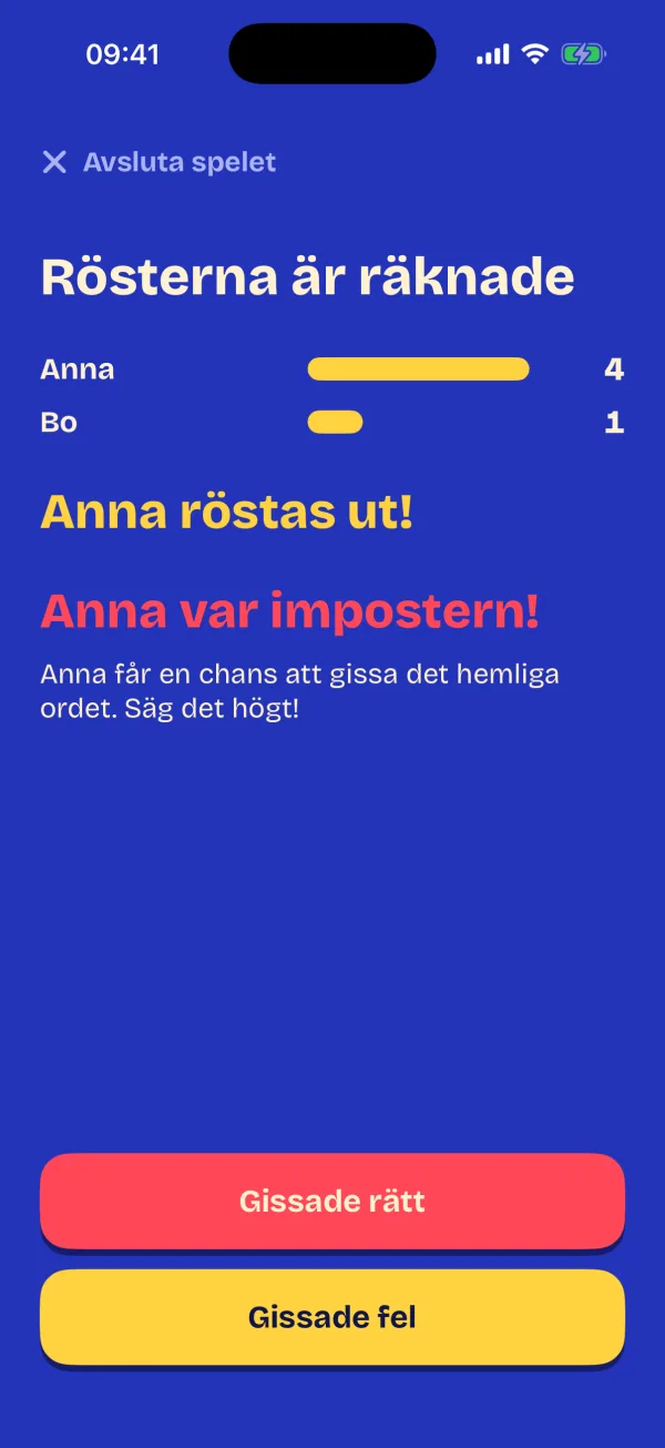 Rösterna är räknade och impostern avslöjas